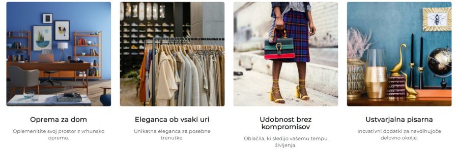 Image banners with text below the slider