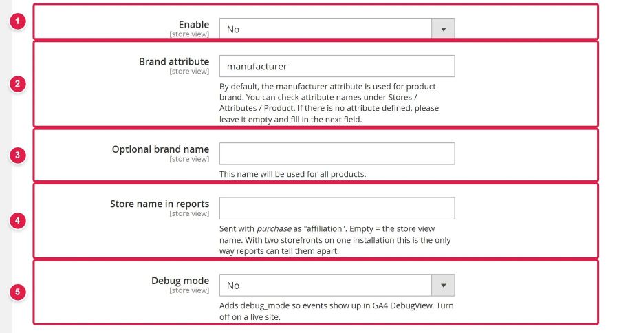 Tracking settings for Google Analytics 4 and Google Ads