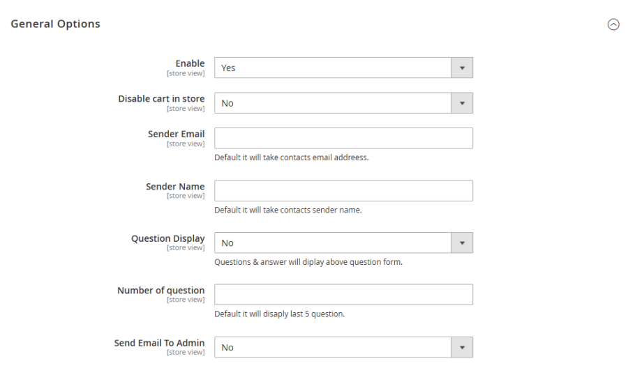 Module settings in the Magento 2 admin