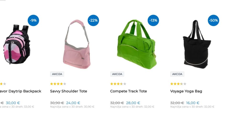 Badges on products in the listing (SALE, discount)