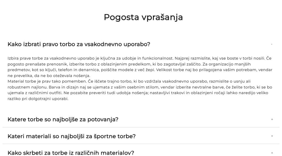 Category FAQ as an accordion (with FAQ markup for Google)