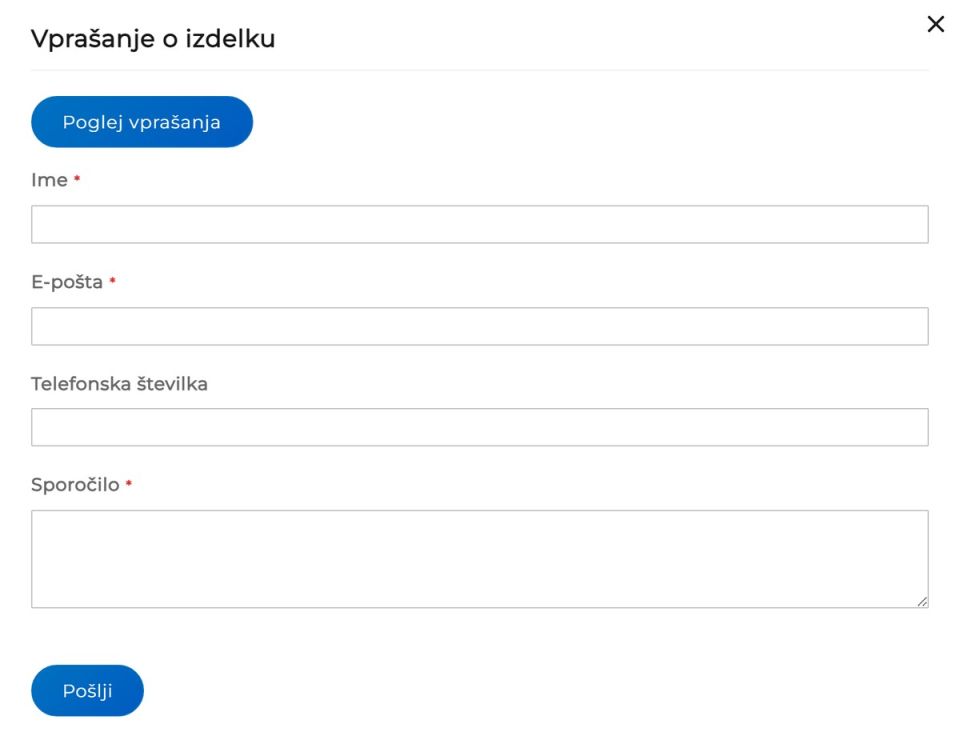 Product question form