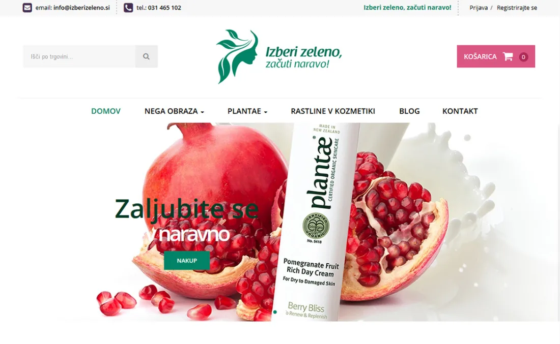 Online store Izberi Zeleno