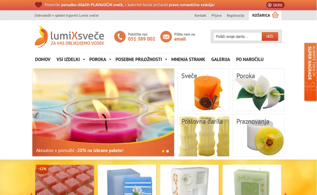 Online store Lumix sveče