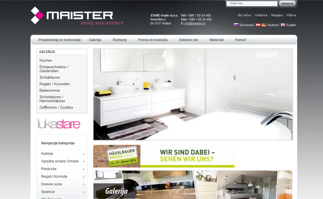 Online store Maister pohištvo po meri