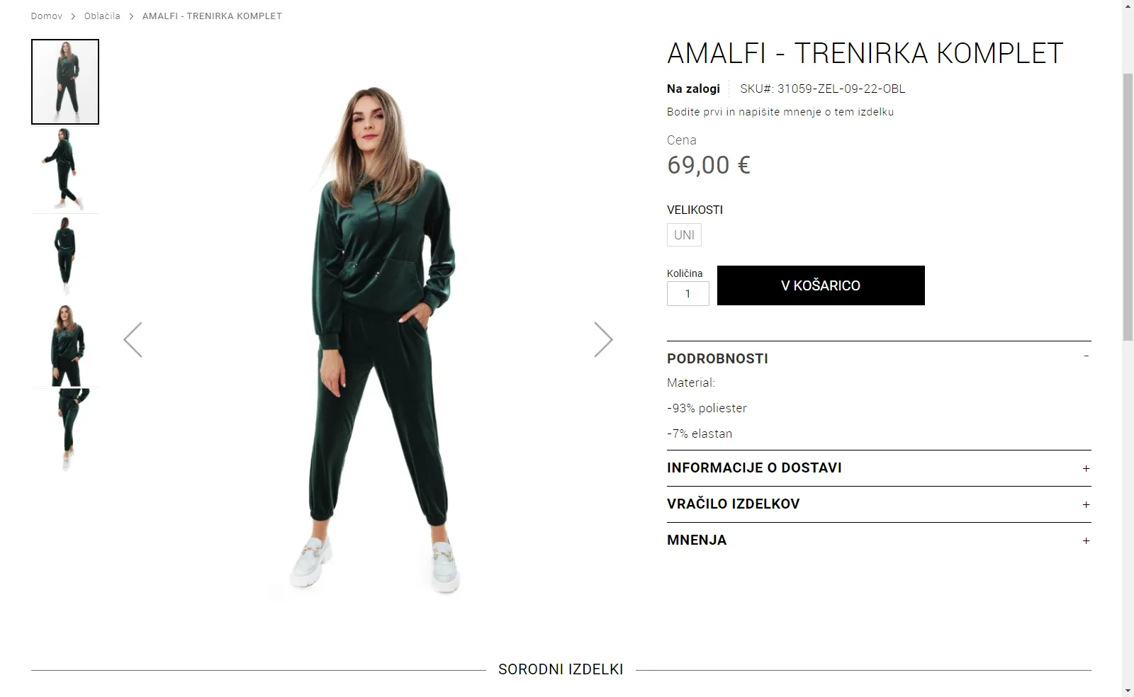 Allegria: Product page