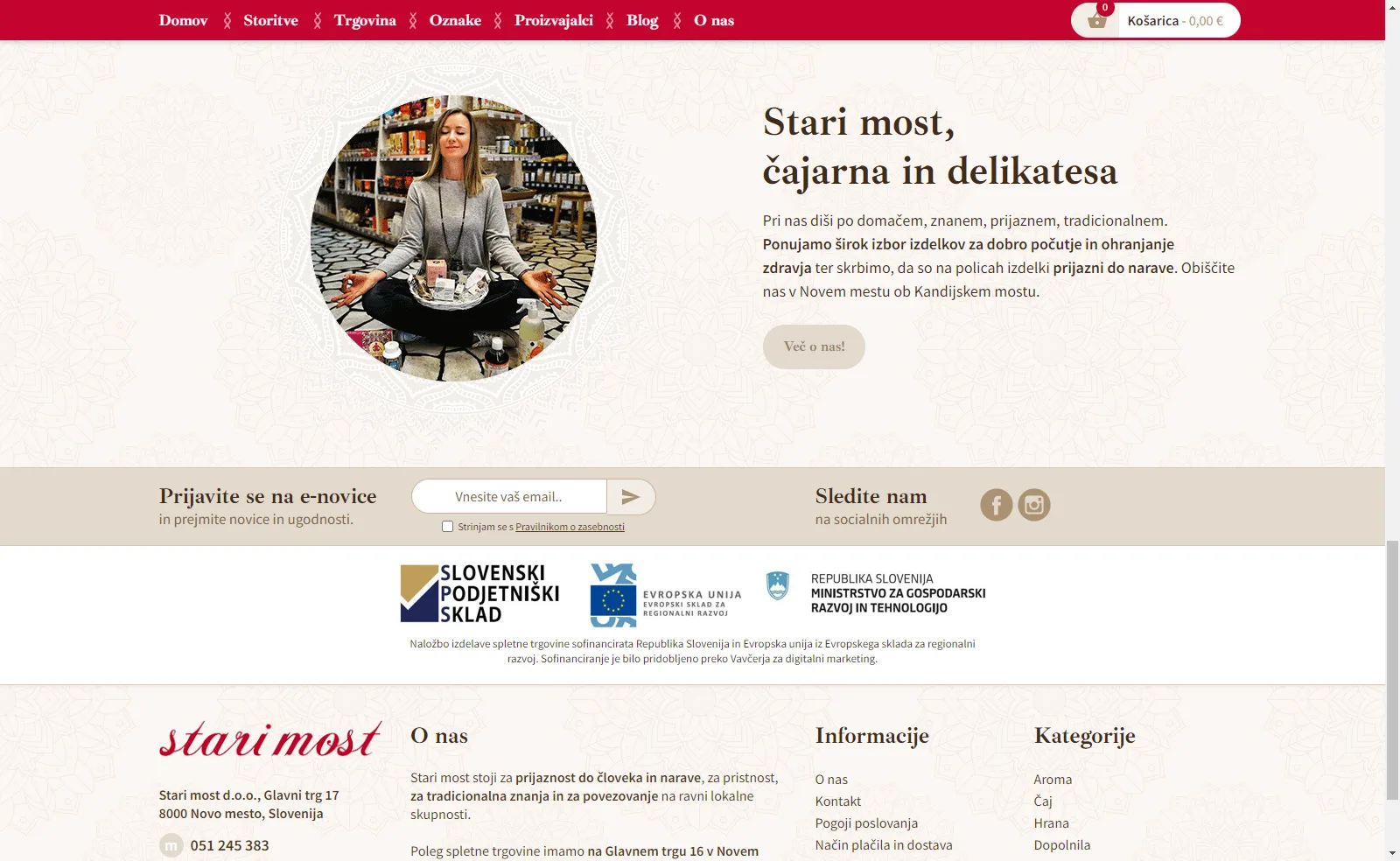 Stari most: Homepage with introduction