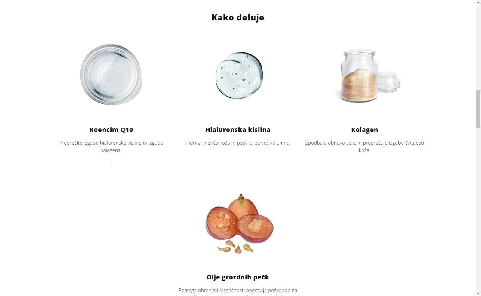 Swiss power: Ingredients presentation on the product page