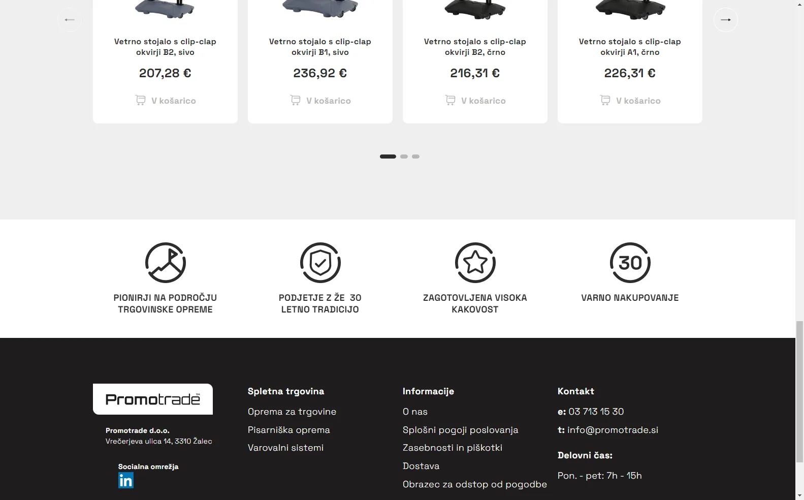 Promotrade: Store footer