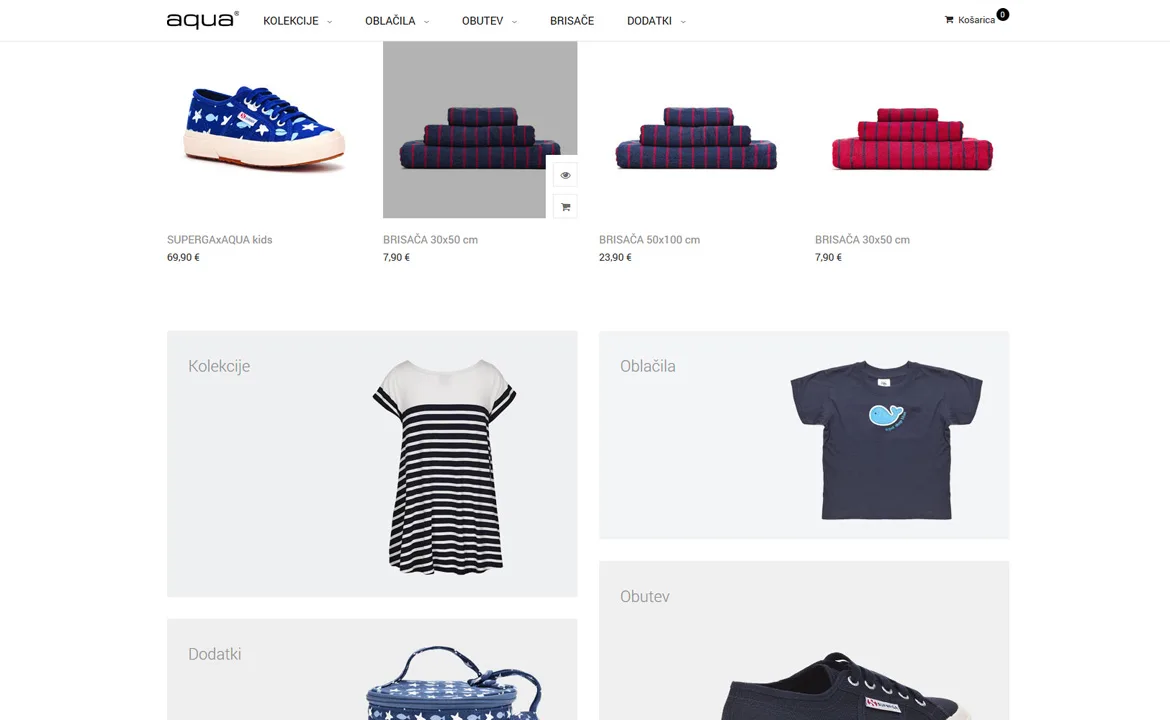 Aqua: Aqua categories and featured products