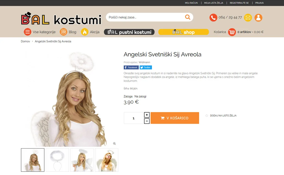 Bal kostumi in shop: Bal kostumi product page