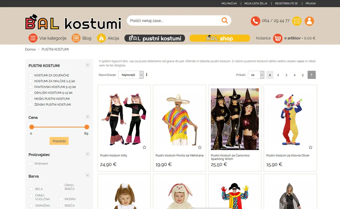 Bal kostumi in shop: Bal product category