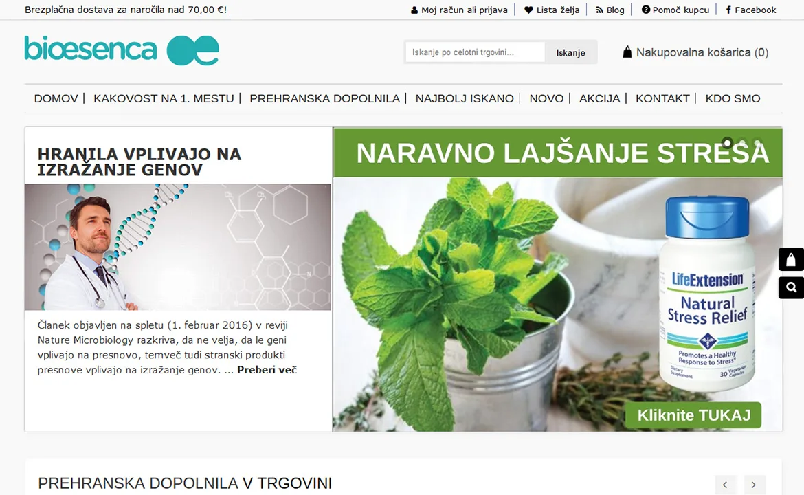 Online store Bioesenca