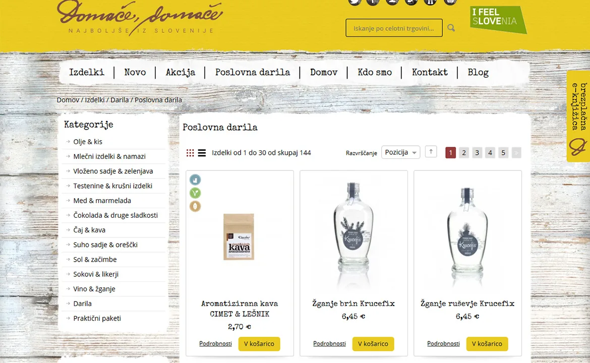 Domače domače: Domače domače product catalog display