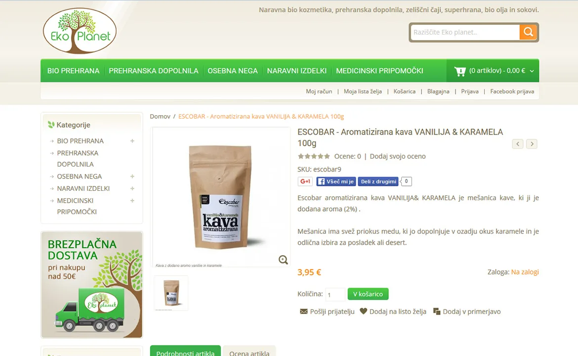 Eko-Planet: Eko-Planet online organic food store - product page