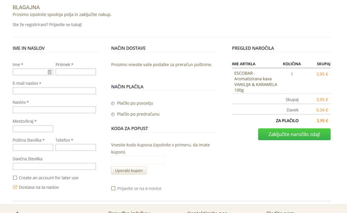 Eko-Planet: Eko-Planet online organic food store - checkout