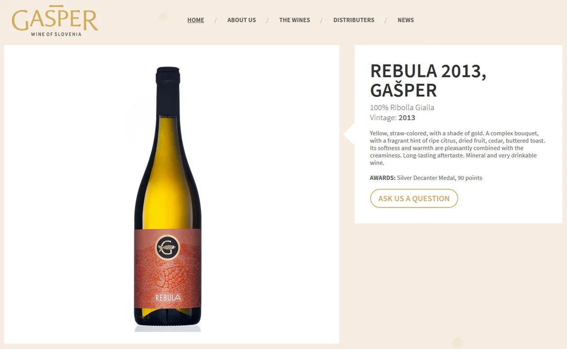 Gasper wines: Gasper product presentation