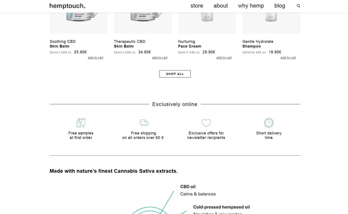 Hemptouch: Presentation of benefits