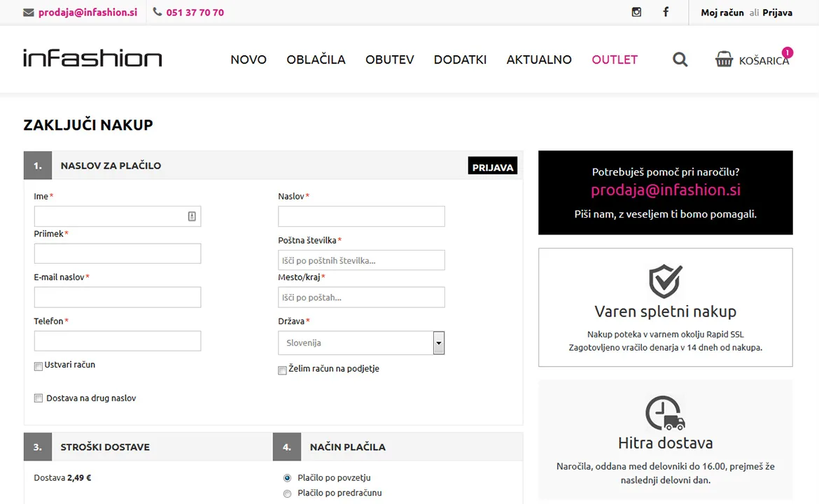 InFashion: InFashion - checkout
