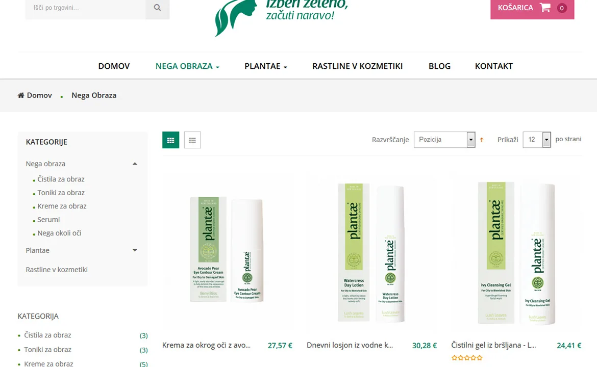 Izberi Zeleno: Izberi Zeleno product list
