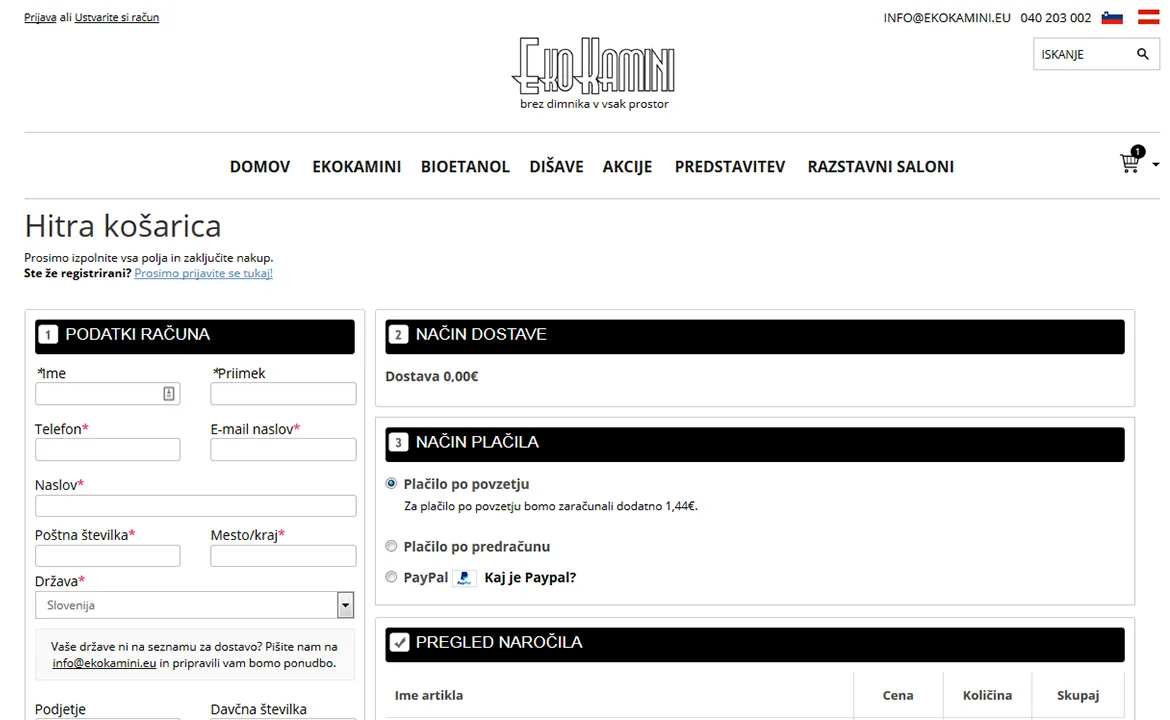 Ekokamini: Ekokamini checkout