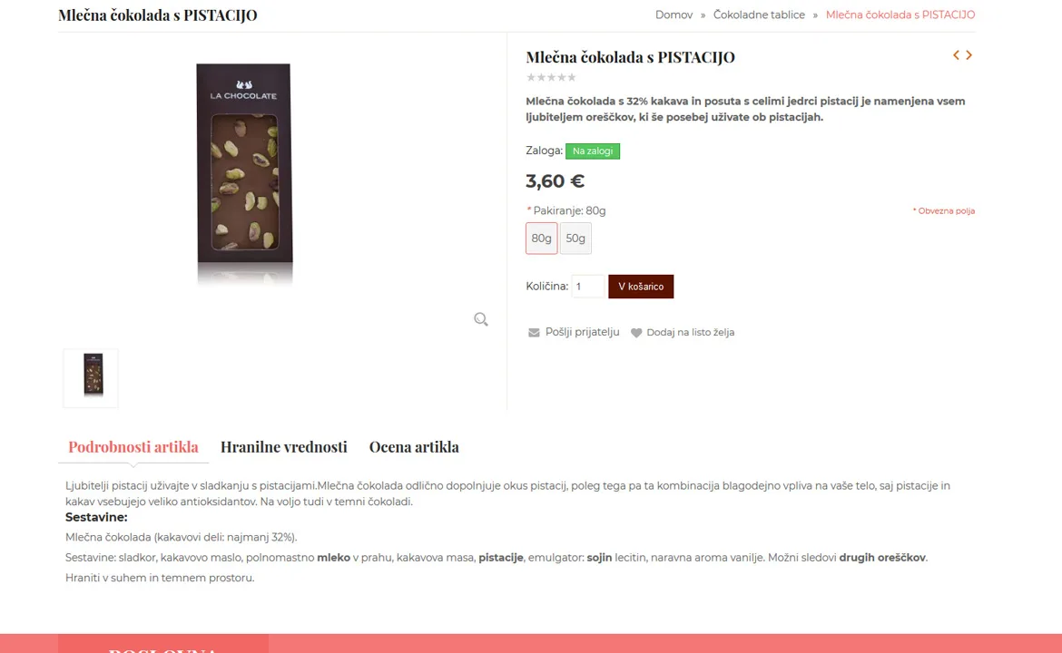 La Chocolate: La Chocolate product page