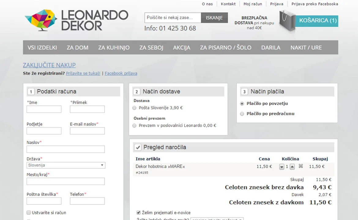 Leonardo Dekor: Leonardo Dekor - checkout