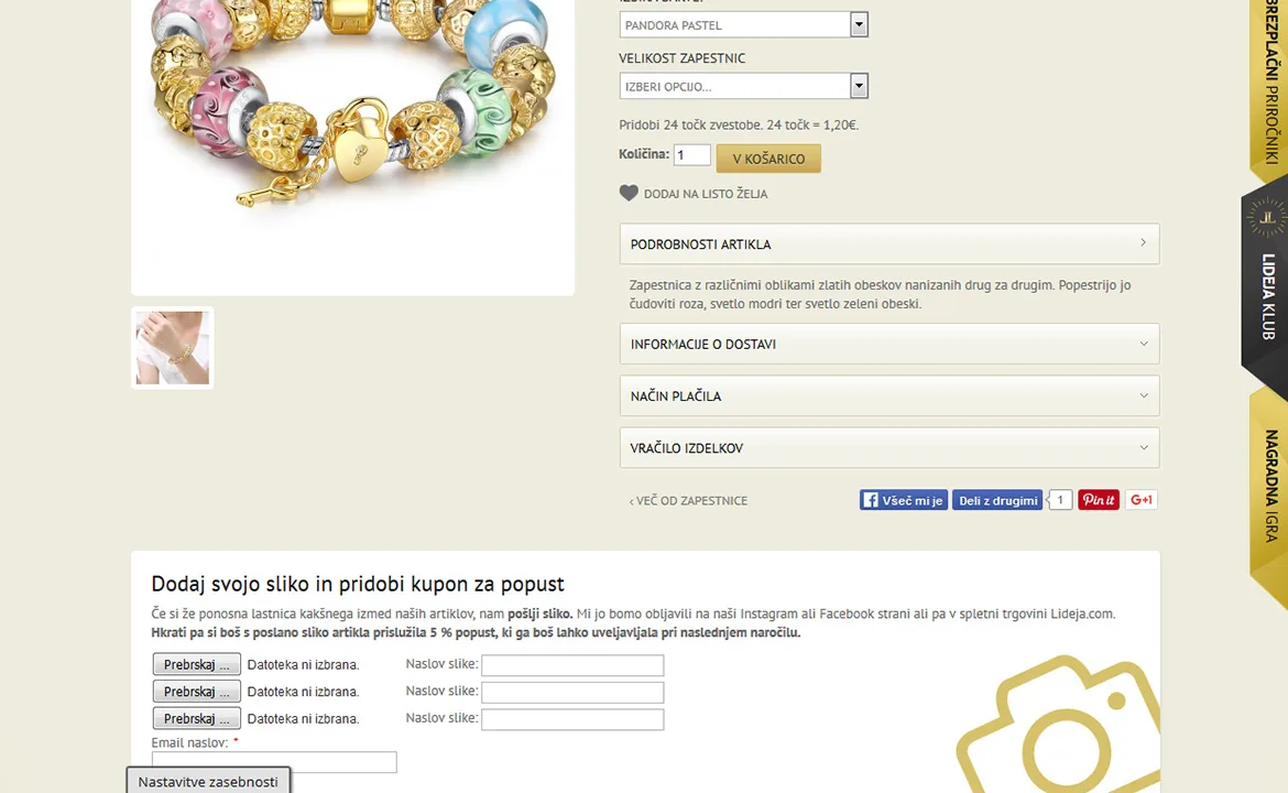 Lideja: Lideja - visitors can add product photos