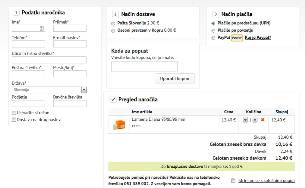 Lumix sveče: Lumix sveče checkout