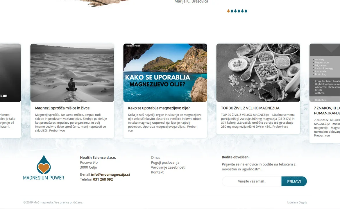Moč magnezija: Magnezij and blog posts