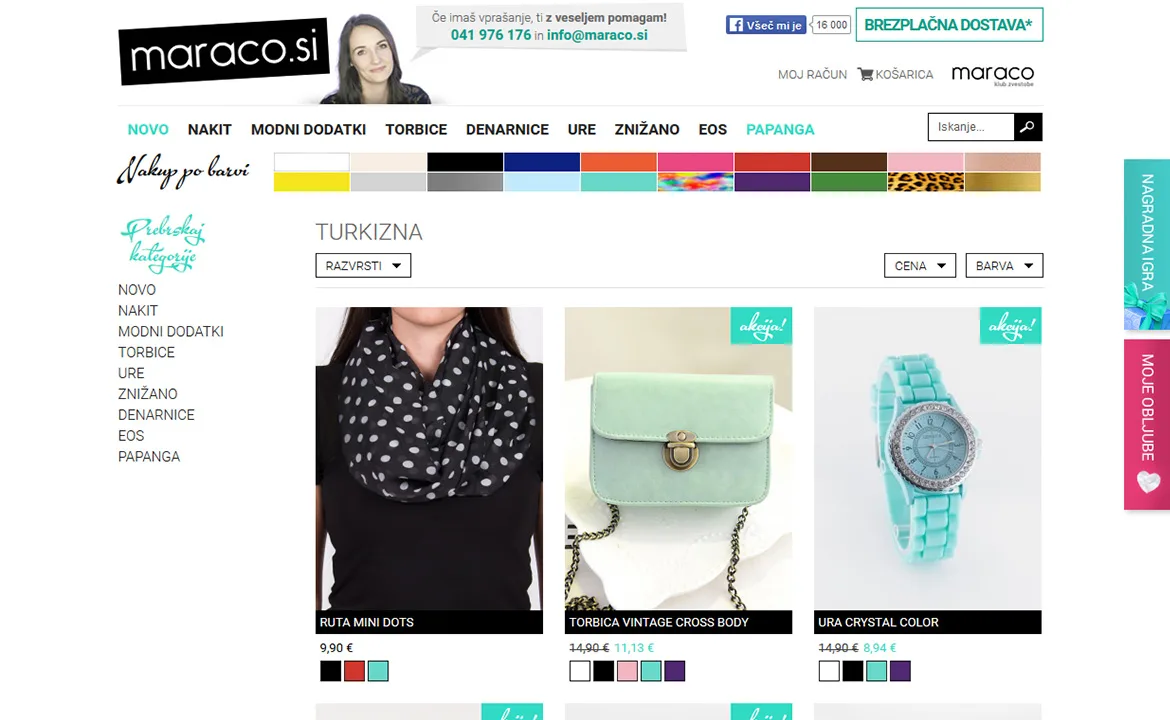 Maraco: Maraco sorting by colour example