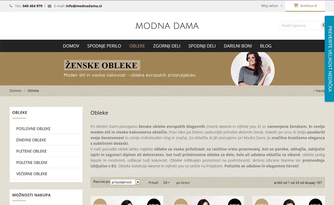 Modna dama: Modna dama product catalog