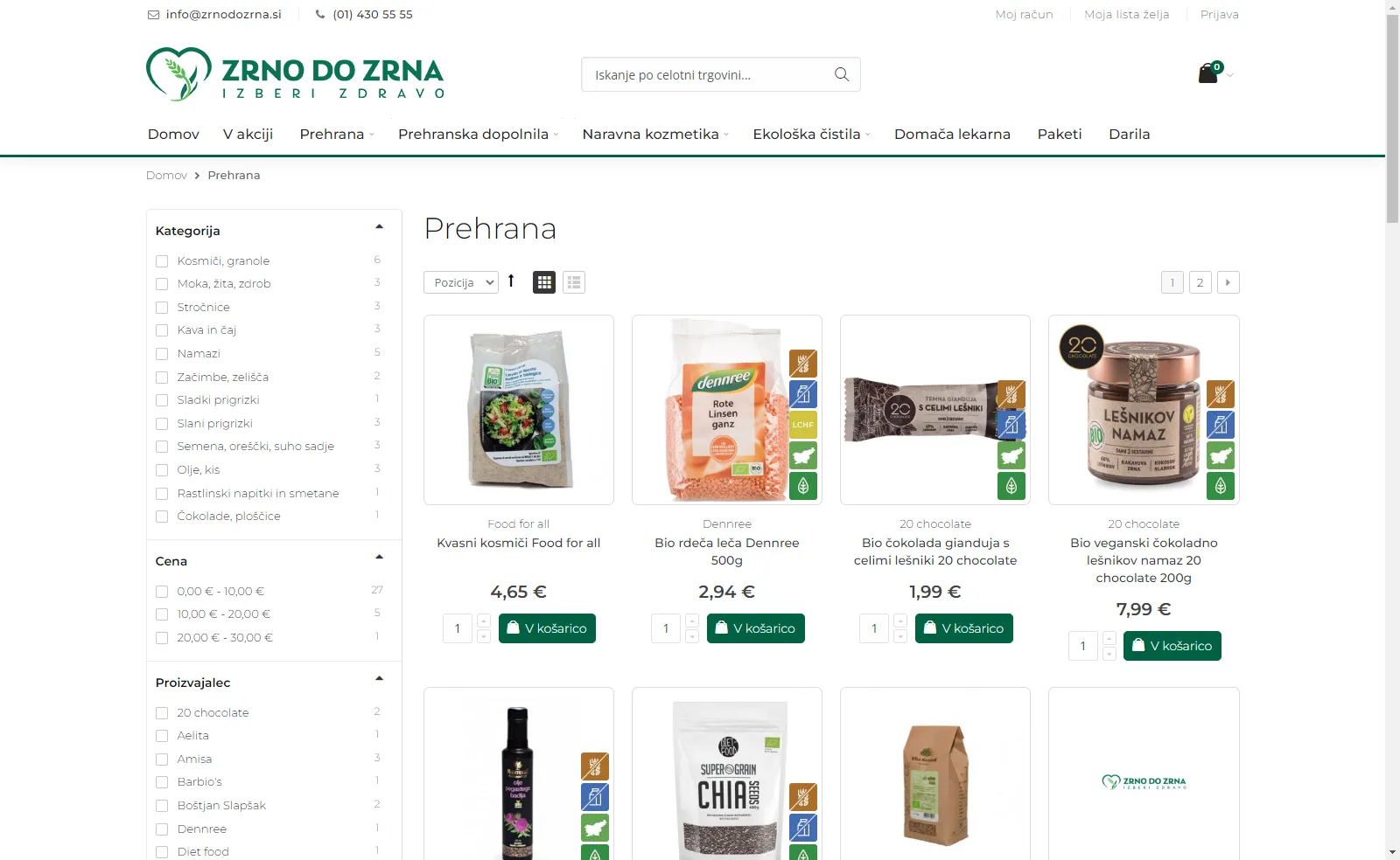 Zrno do zrna: Category and products with selected filters