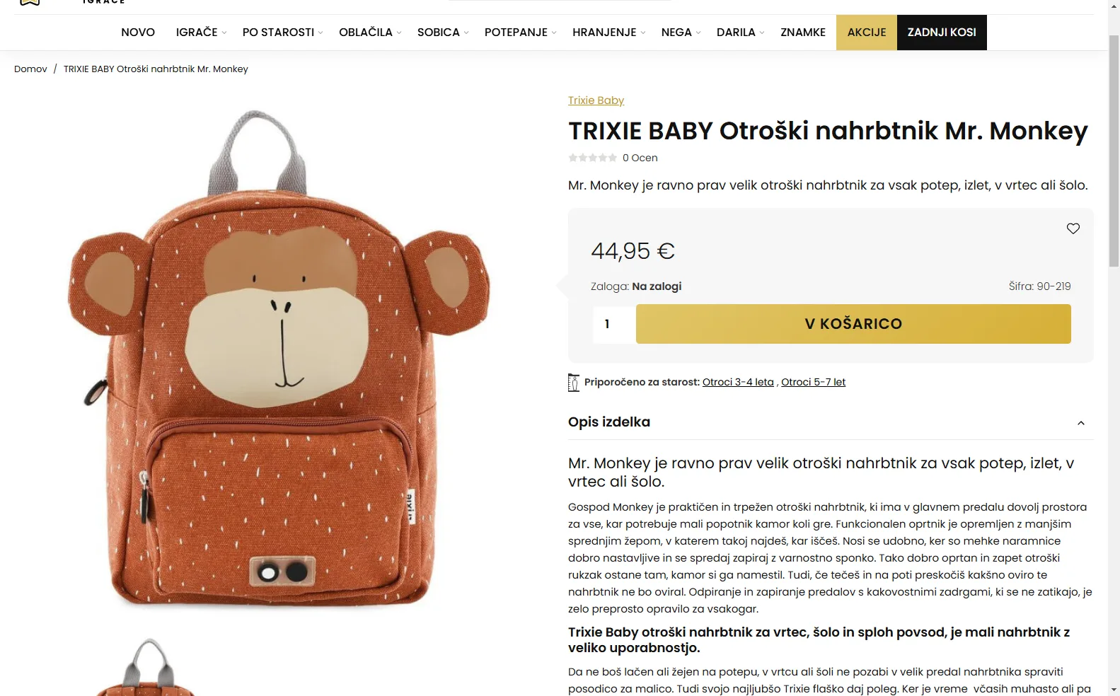 Kreativne Igrace: Product page