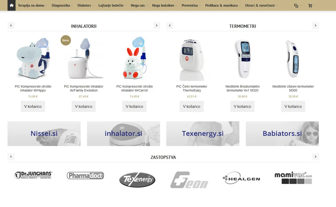 Prolat: Proalt homepage with featured categories and brands