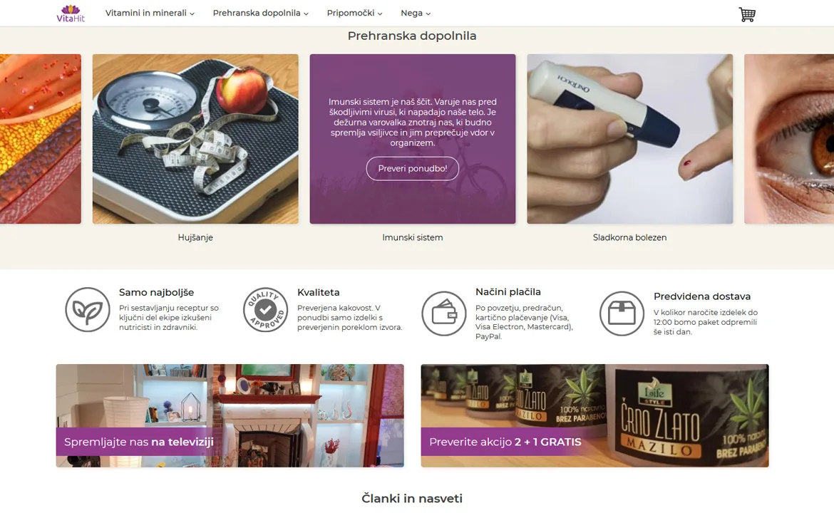 Vitahit: Vitahit featured homepage elements