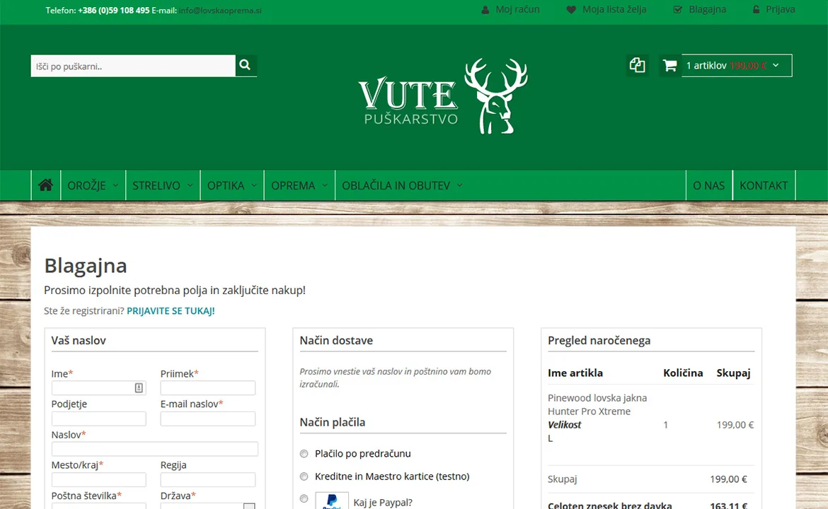 Vute puškarstvo: Vute puškarstvo checkout