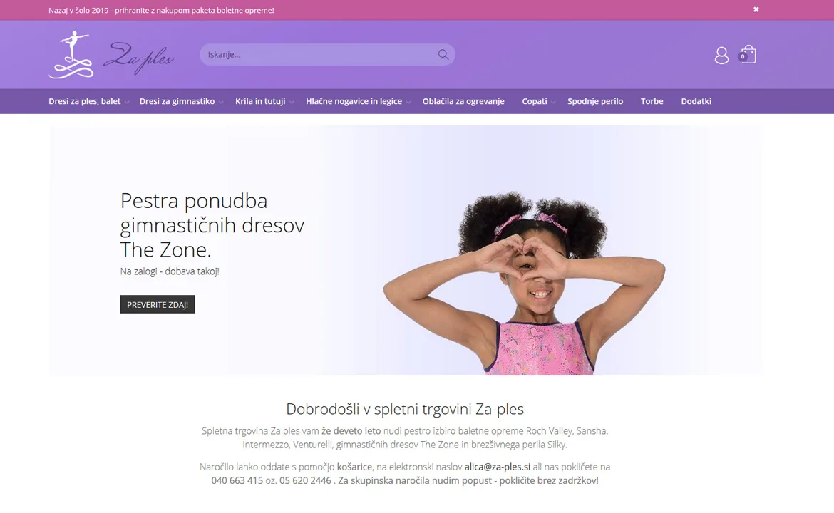 Online store Za Ples