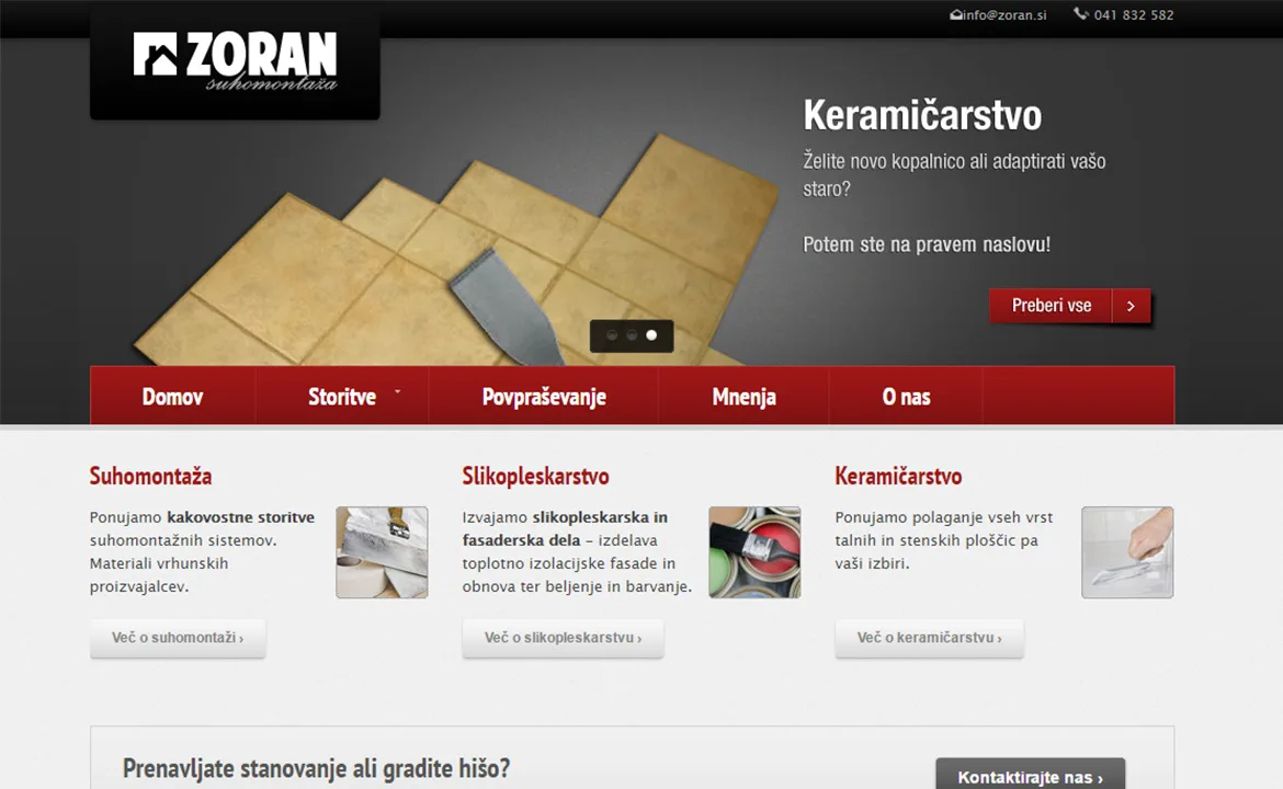 Online store Suhomontaža Zorman