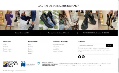 Prikaz Instagram objav na vstopni strani