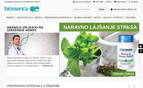 Bioesenca vstopna stran