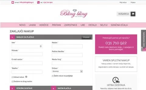 BlingBling - zaključek nakupa