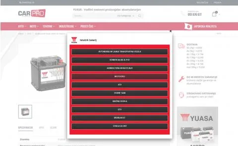 Carpro napredno iskanje po modelu