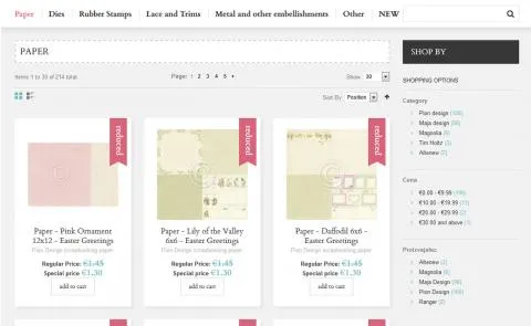 Craft Heaven Shop - katalog s seznamom artiklov