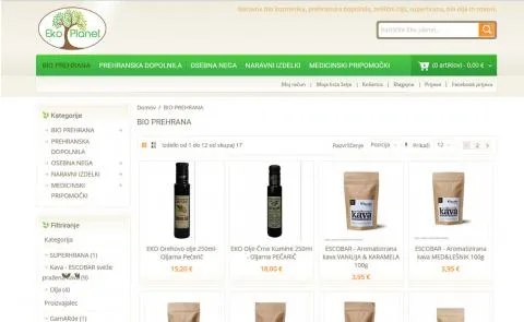 Eko-Planet spletna trgovina z bio prehrano - katalog artikov