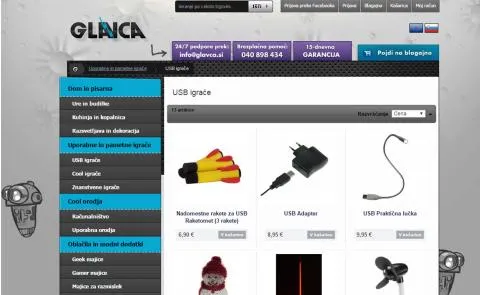 Glavca - katalog s seznamom artiklov