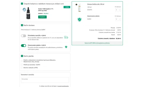 Finnish order with upsell options