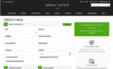 Urarna Lečnik - zaključek nakupa