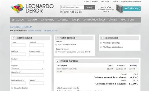 Leonardo Dekor - zaključek nakupa