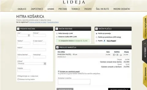 Lideja zaključek nakupa